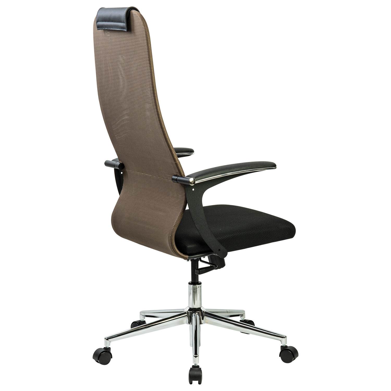 картинка Кресло офисное BRABIX "Ultimate EX-801", ткань/сетка, черный/коричневый, 532920 от магазина Альфанит в Кунгуре