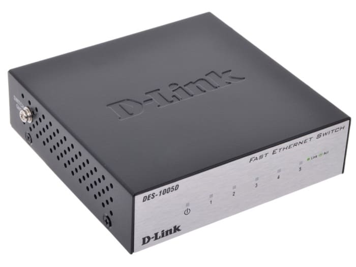 картинка Коммутатор D-Link DES-1005D, 5 портов, 10/100 Мбит/с, неуправляемый от магазина Альфанит в Кунгуре