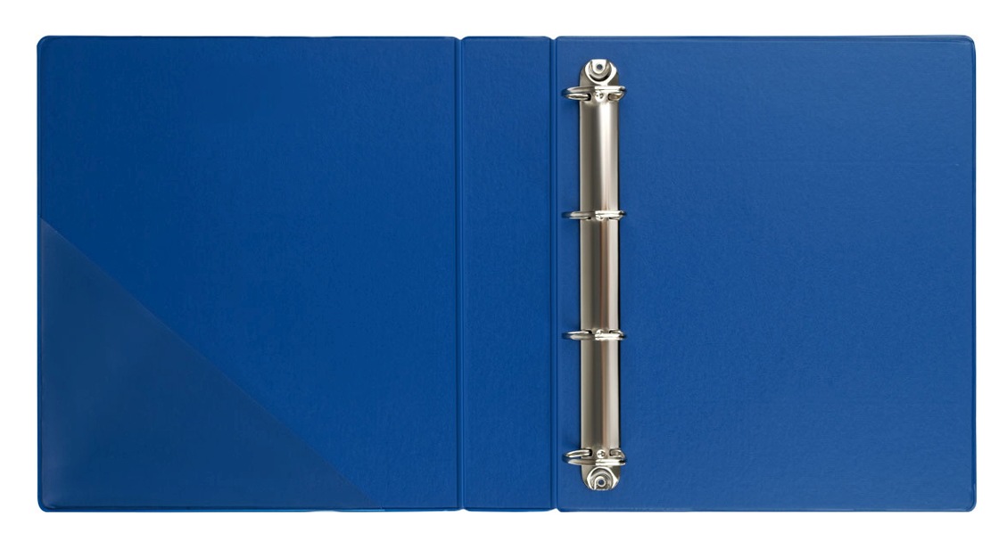 картинка Папка на 4-х кольцах, А4, корешок 65 мм, до 400 л, картон с покрытием ПВХ, синий, с карманом, OfficeSpace, 356660 от магазина Альфанит в Кунгуре