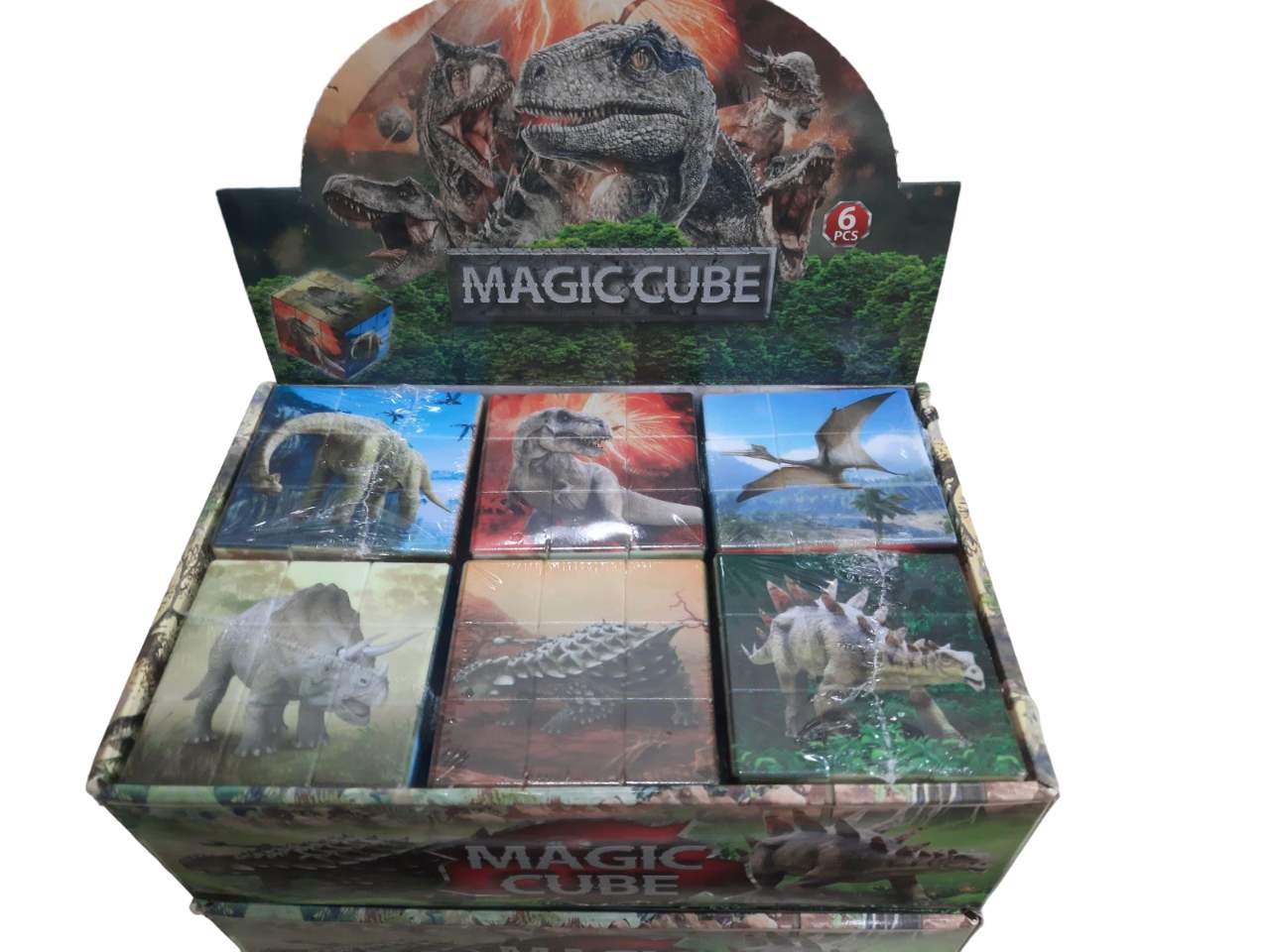 картинка Кубик-рубика 3 на 3, 5,5*5,5 см, ассорти, "Динозавры", Magic Cube, 9607 от магазина Альфанит в Кунгуре