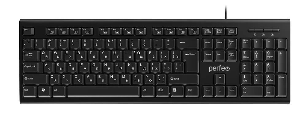 картинка Клавиатура проводная Perfeo Classic, USB, черный, PF_3093 от магазина Альфанит в Кунгуре