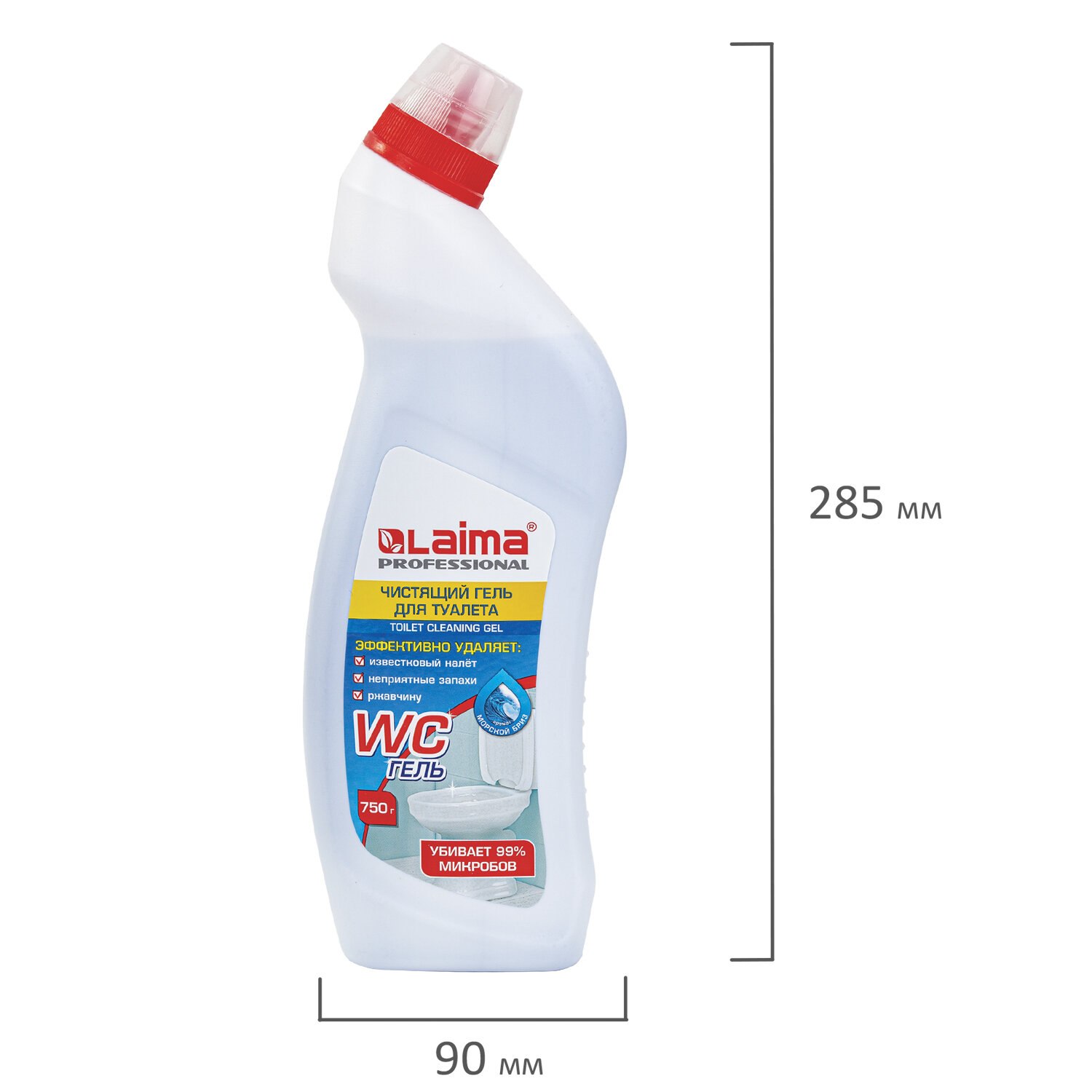 картинка Средство чистящее для санузла, 750 мл, бутыль, утенок, "Морской бриз-WC Гель", LAIMA, 604794 от магазина Альфанит в Кунгуре