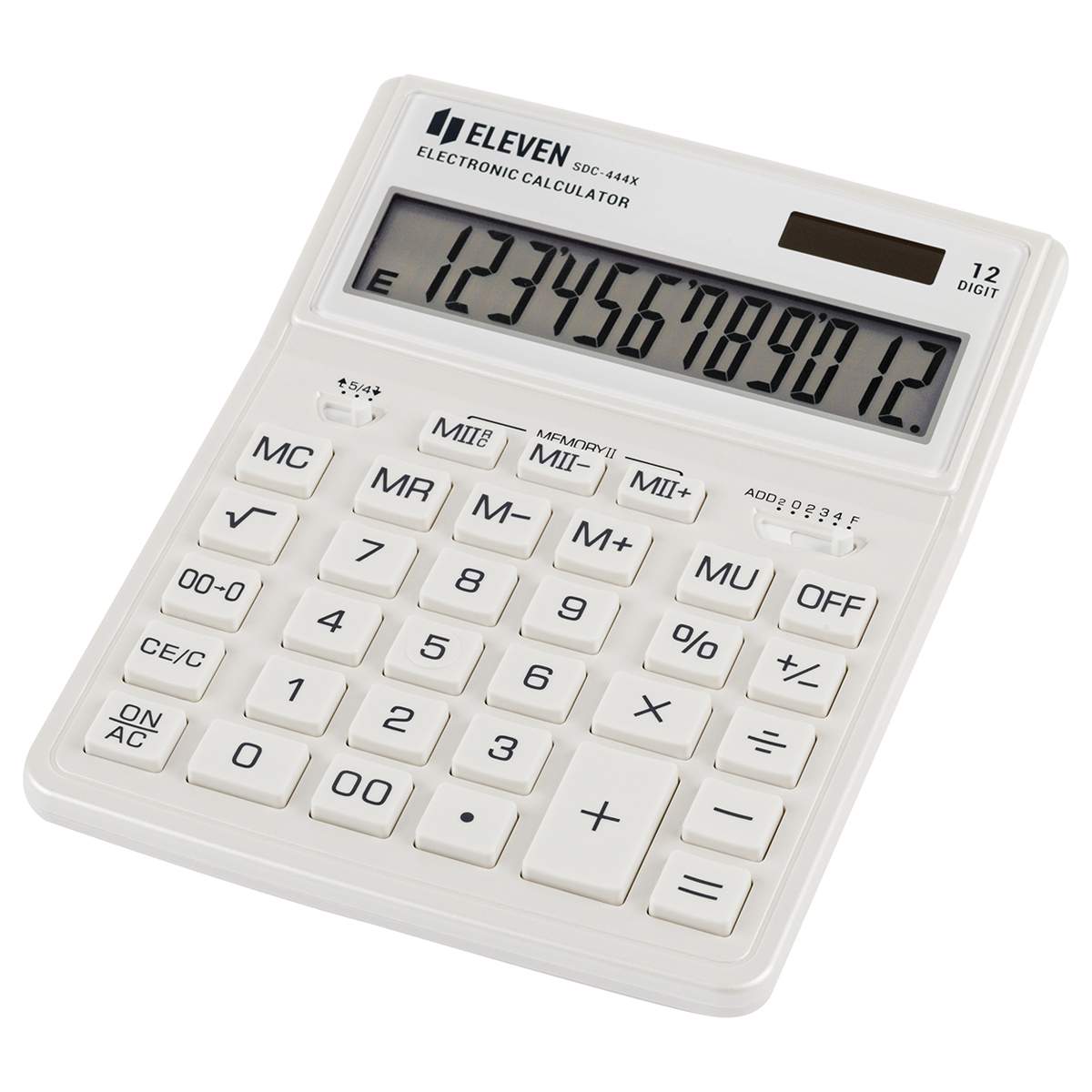 картинка Калькулятор настольный, 12 разрядов, 15,5*20,4*3,3 см, двойное питание, белый, "SDC-444X-WH", Eleven от магазина Альфанит в Кунгуре