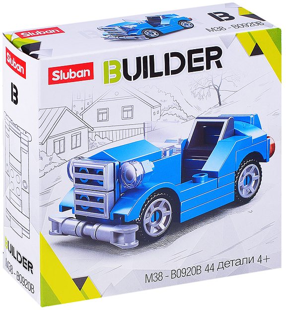 картинка Конструктор пластмассовый, 44 дет., "Builder. Машинка", Sluban, М38-В0920B от магазина Альфанит в Кунгуре