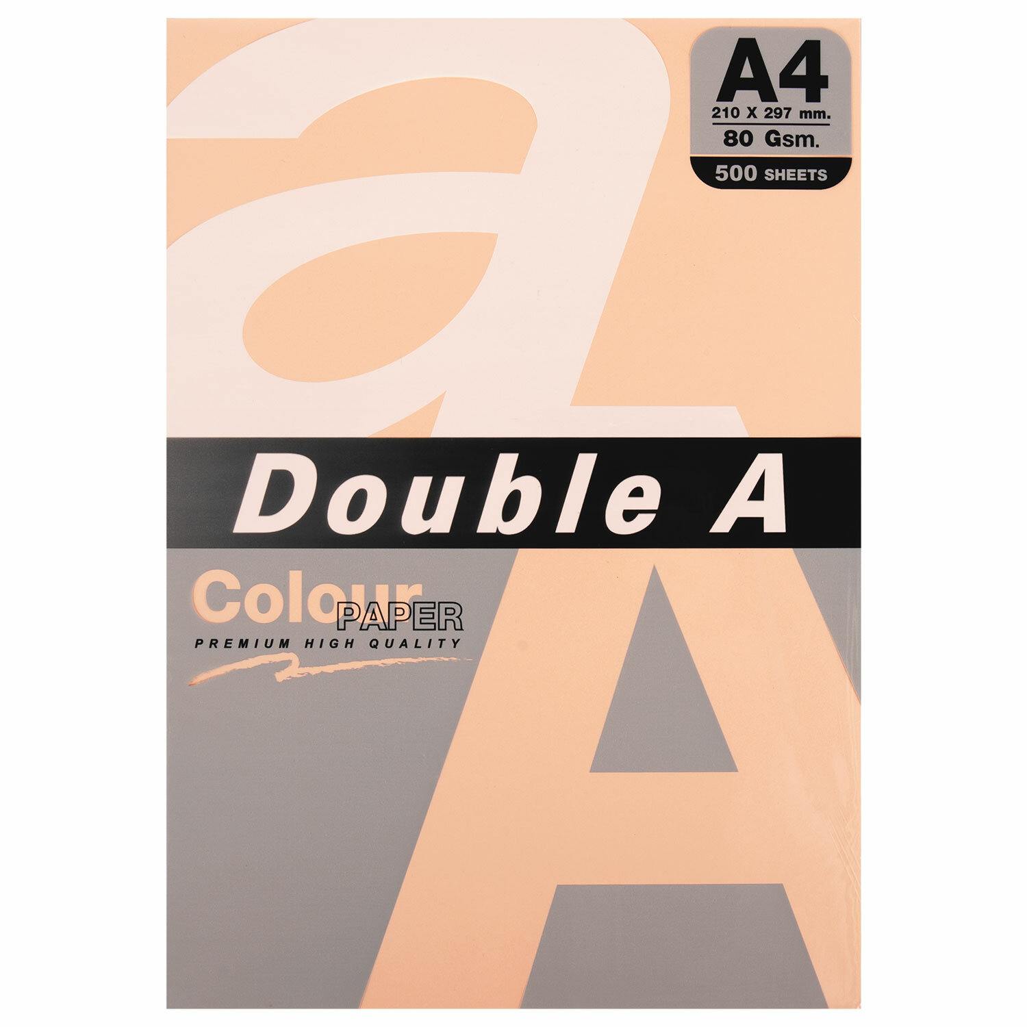 картинка Бумага офисная цветная, А4, 500 л, 1 цв, 80 г/м2, светло-оранжевый, Double A, 115117 от магазина Альфанит в Кунгуре