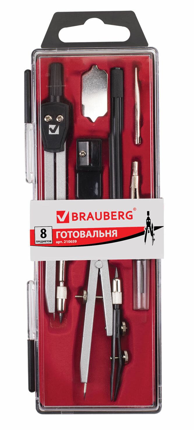 картинка Готовальня 8 предметов, "Architect", BRAUBERG, 210659 от магазина Альфанит в Кунгуре