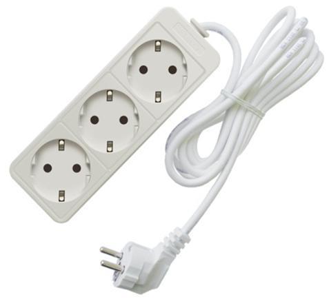 картинка Удлинитель Союз, 3 розетки, 7,0 м, белый, с заземлением от магазина Альфанит в Кунгуре