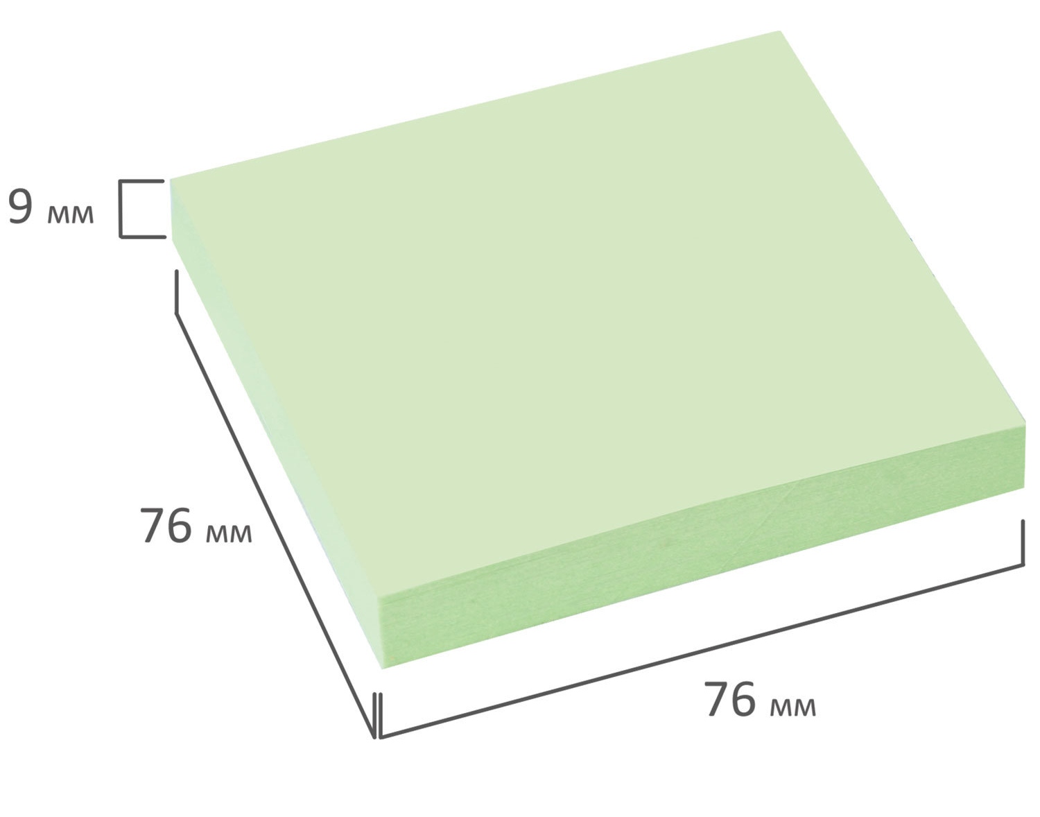 картинка Бумага для заметок с клеевым краем, 7,6*7,6 см, 100 л, зеленая пастель, BRAUBERG, 122696 от магазина Альфанит в Кунгуре