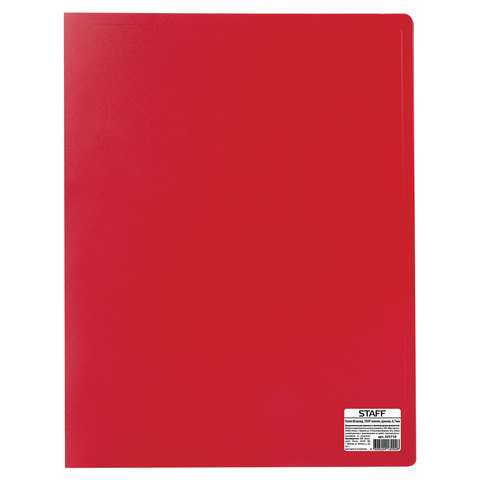 картинка Папка 80 файлов, А4, 0,8 мм, пластик, красный, STAFF, 225710 от магазина Альфанит в Кунгуре