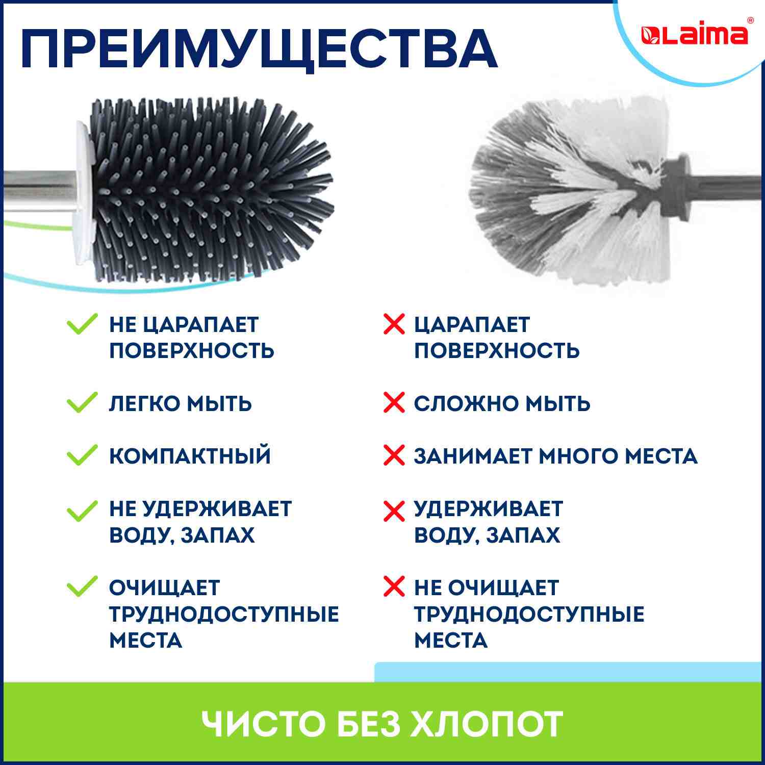 картинка Ерш для унитаза, с подставкой, пластик, с креплением и пинцетом, "Round Type", LAIMA, 608133 от магазина Альфанит в Кунгуре