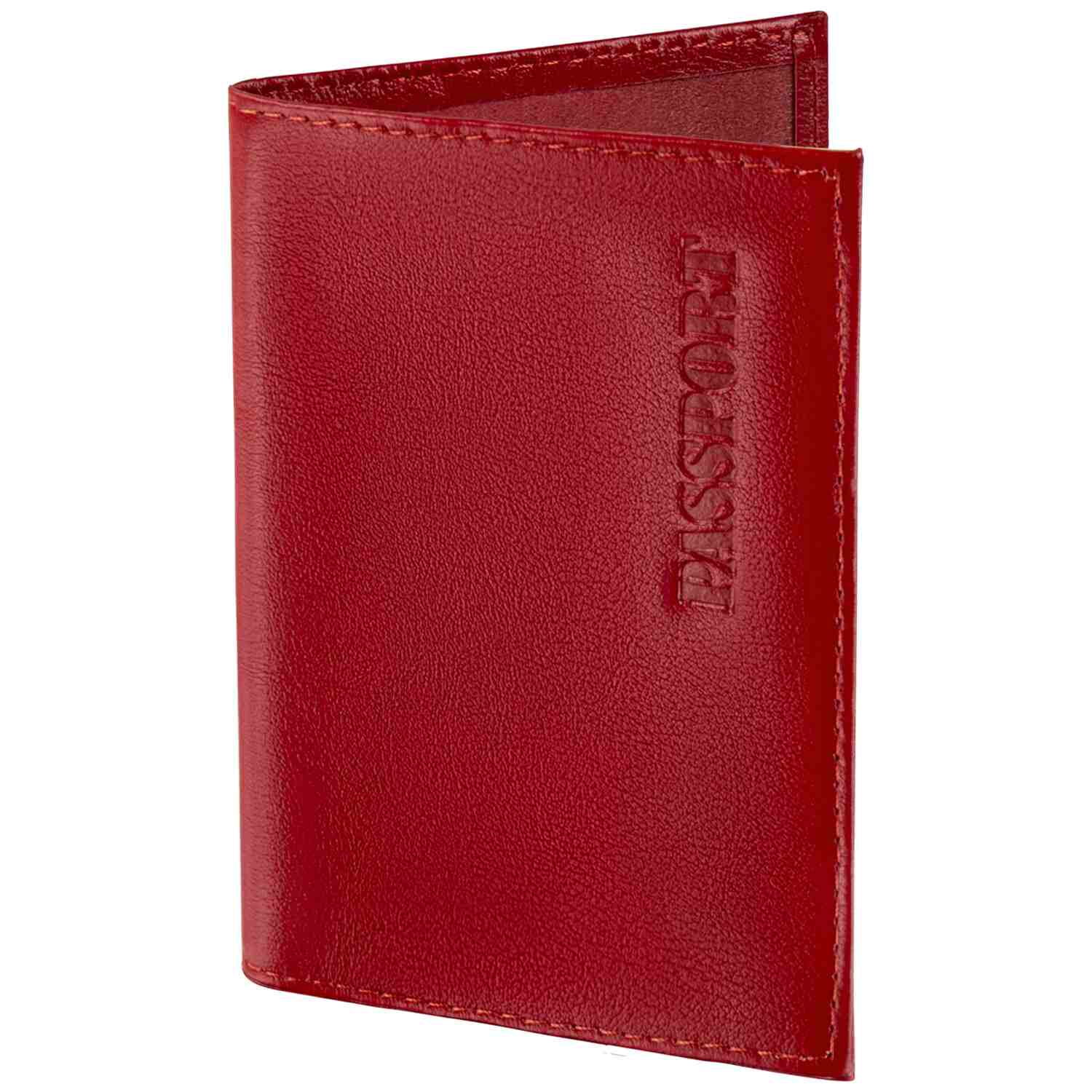 картинка Обложка для паспорта, натуральная кожа, красный, "Passport", BRAUBERG, 237178 от магазина Альфанит в Кунгуре