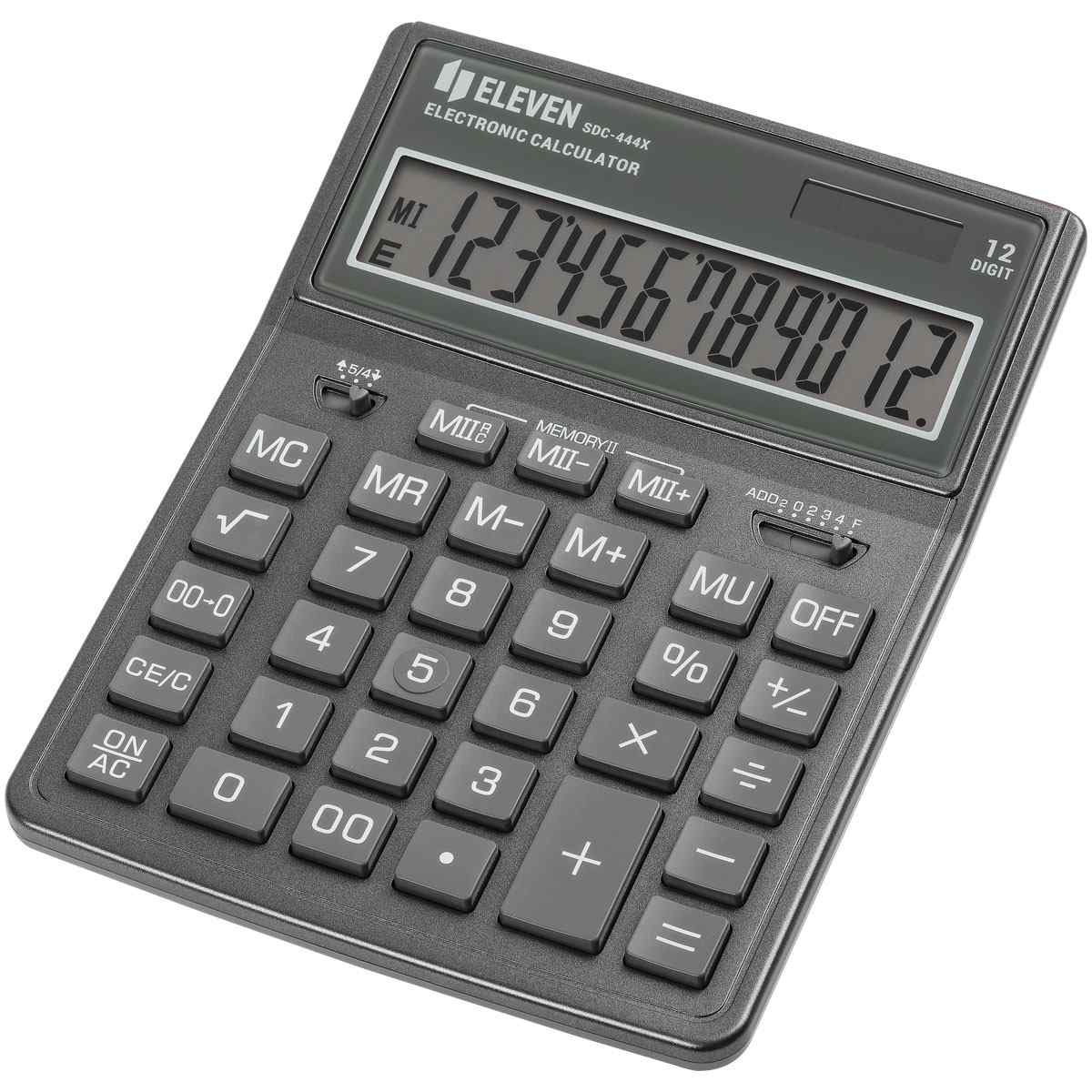 картинка Калькулятор настольный, 12 разрядов, 15,5*20,4*3,3 см, двойное питание, "SDC-444X-GR", Eleven от магазина Альфанит в Кунгуре