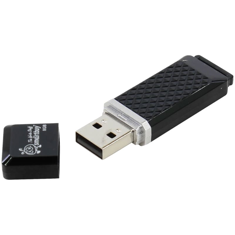 картинка Флеш-диск SmartBuy 8 GB, Quartz series, черный, SB8GBQZ-K от магазина Альфанит в Кунгуре