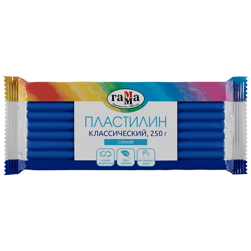 картинка Пластилин, 1 цв, 1 шт, 250 гр, синий, "Классика", Гамма, 270818_05 от магазина Альфанит в Кунгуре