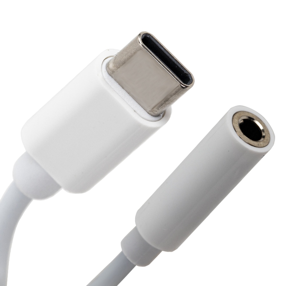 картинка Переходник для наушников SONNEN USB Type C — AUX, 0,10 м, белый, 513566 от магазина Альфанит в Кунгуре