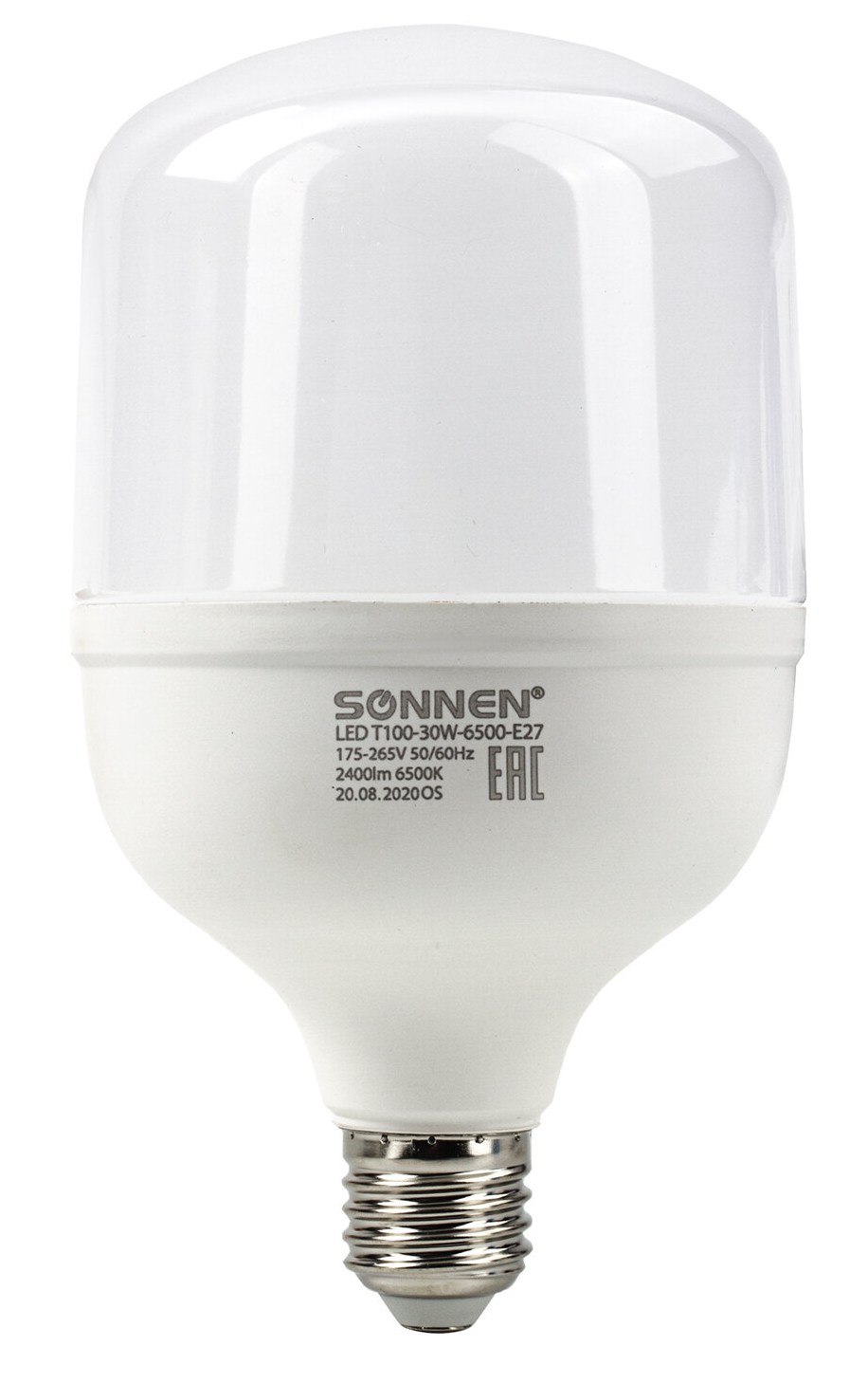 картинка Лампа светодиодная, цоколь Е27, цилинд, холодный белый, 30000 ч, SONNEN, Т100-30W-6500-E27, 454924 от магазина Альфанит в Кунгуре