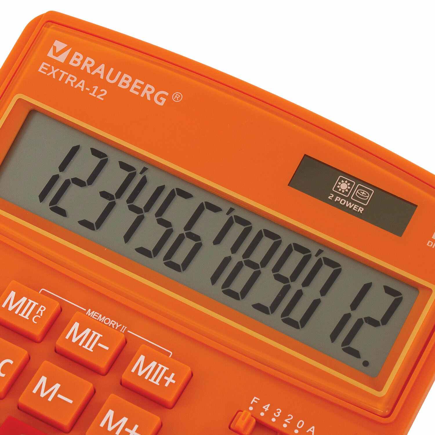 картинка Калькулятор настольный, 12 разрядов, 20,6*15,5 см, двойное питание, оранжевый, "Extra-12-RG", BRAUBERG, 250485 от магазина Альфанит в Кунгуре
