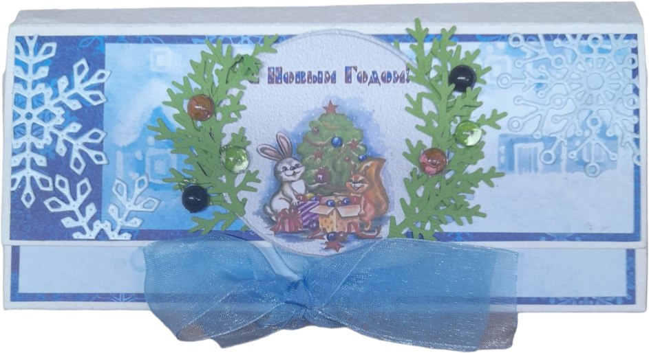 картинка Коробка подарочная, снежинки и лесные животные, "С Новым Годом" от магазина Альфанит в Кунгуре