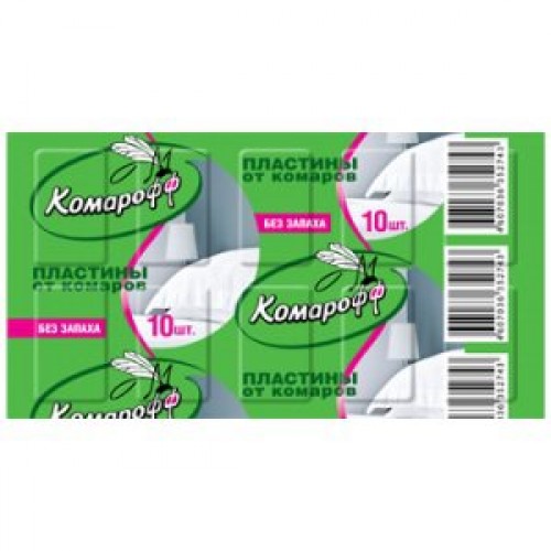 картинка Пластина от комаров, 10 шт, зеленые, "Комарофф"  от магазина Альфанит в Кунгуре