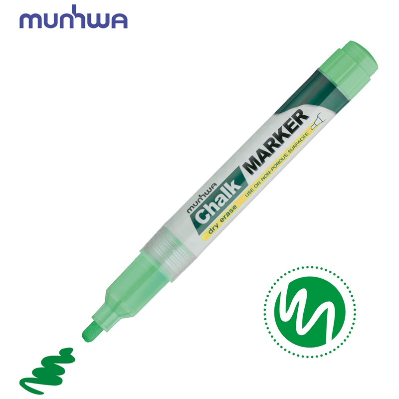 картинка Маркер меловой, 3 мм, зеленый, спиртовая основа, "Chalk Marker", MunHwa, CM-04 от магазина Альфанит в Кунгуре