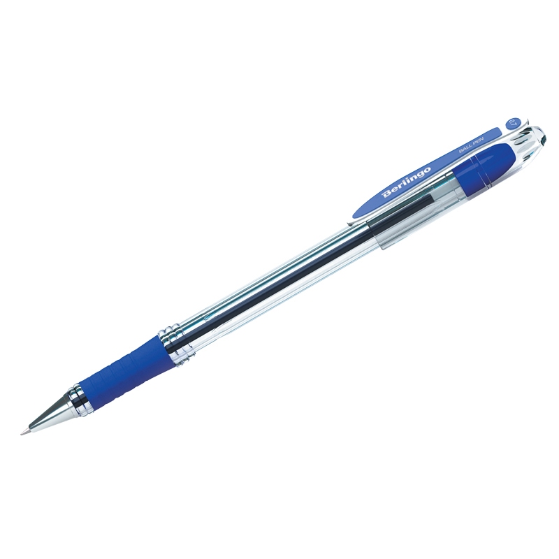 картинка Ручка шариковая, 0,7 мм, синяя, корп. прозрачный, грип, "I-15", Berlingo, CBp_70012 от магазина Альфанит в Кунгуре