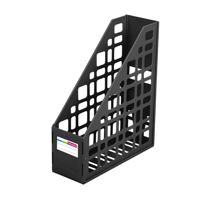 картинка Лоток для бумаг вертикальный 1 отдел, 295*250*85 мм, пластик, черный, сборный, СТАММ, ЛТ-12 от магазина Альфанит в Кунгуре