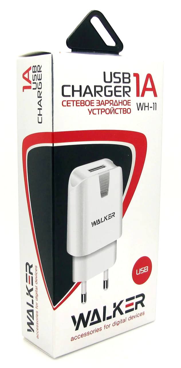 картинка Сетевое зарядное устройство Walker WH-11, 1 USB, 1 А, 5 Вт, белый от магазина Альфанит в Кунгуре