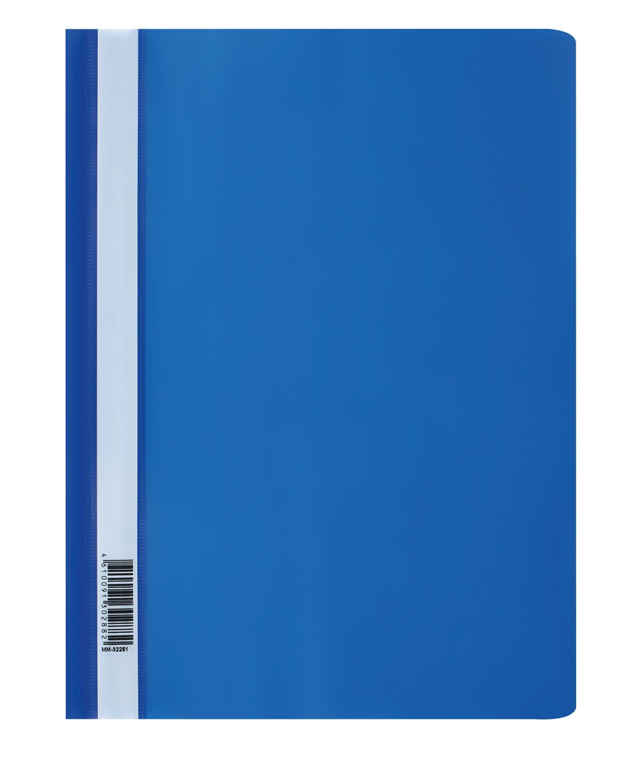 картинка Папка-скоросшиватель с прозрачным верхом, А4, 160 мкм, пластик, синий, СТАММ, ММ-32251 от магазина Альфанит в Кунгуре
