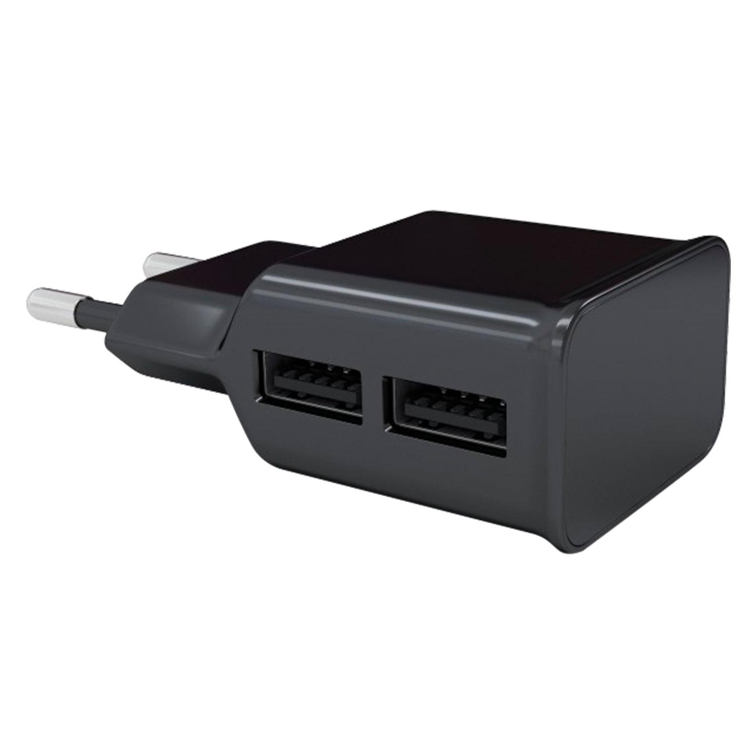 картинка Сетевое зарядное устройство, 2 порта USB, выходной ток 2,1 А, черное, RED LINE NT-2A от магазина Альфанит в Кунгуре