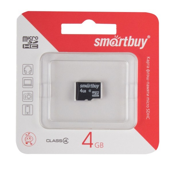 картинка Карта памяти micro-SD SmartBuy 4 GB Class 4, SB4GBSDCL4-00 от магазина Альфанит в Кунгуре