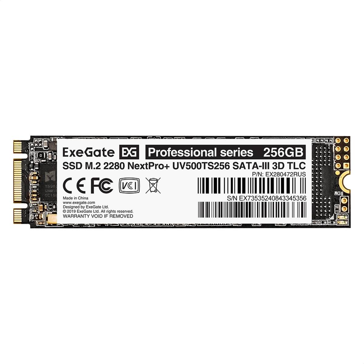 картинка Накопитель SSD 256 GB ExeGate, NextPro+ UV500TS256, EX280472RUS, M.2 от магазина Альфанит в Кунгуре