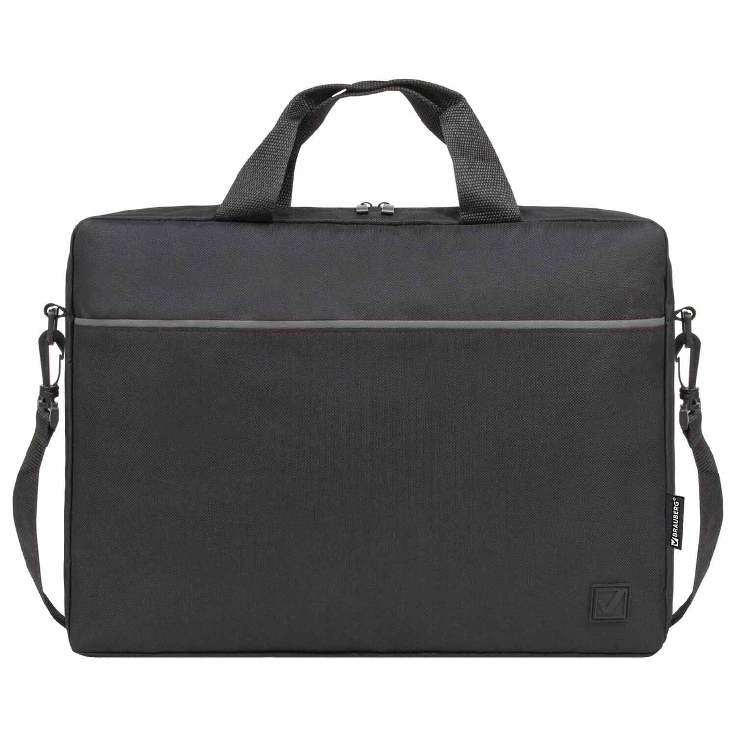 картинка Сумка для ноутбука 15.6" BRAUBERG Grey line, 1 отдел, 29*40*7, черный, 272604 от магазина Альфанит в Кунгуре