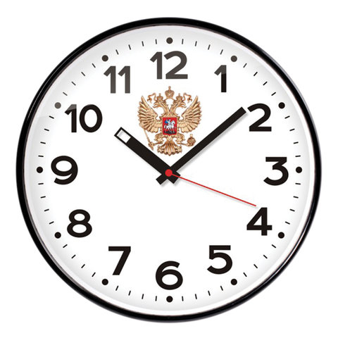 картинка Часы настенные 30,5*30,5*4 см, круг, белые, черная рамка, Troyka, 77770732 от магазина Альфанит в Кунгуре