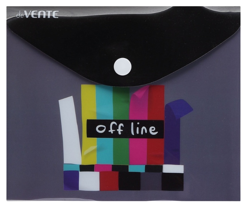 картинка Папка-конверт на кнопке, А6, 150 мкм, пластик, "Offline", deVente, 3079049 от магазина Альфанит в Кунгуре