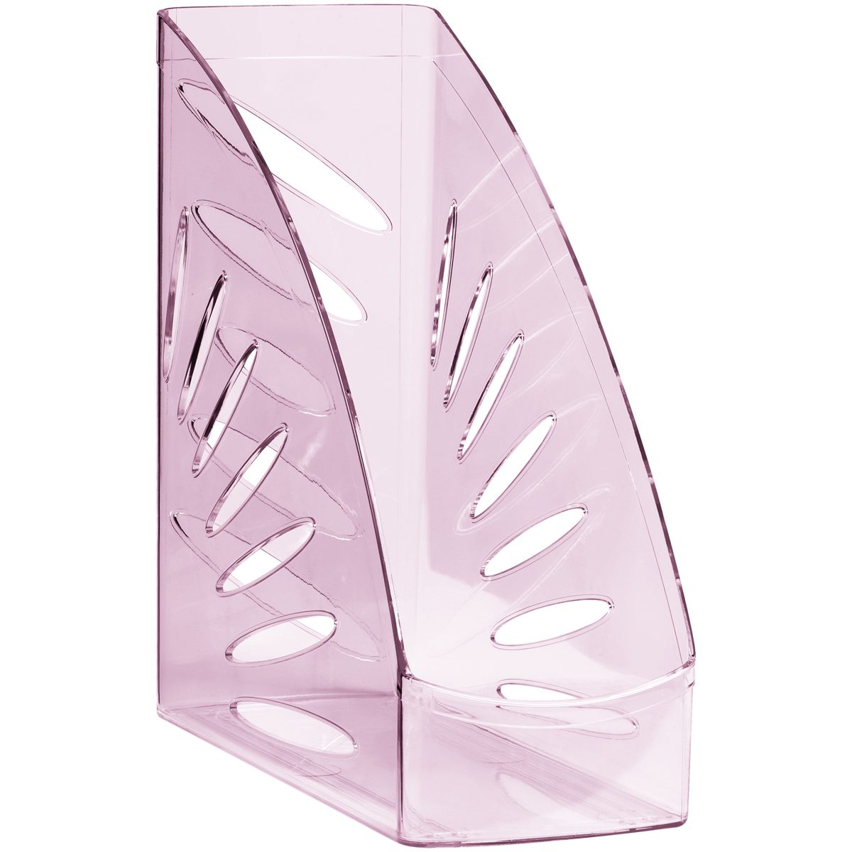 картинка Лоток для бумаг вертикальный 1 отдел, 260*245*110 мм, пластик, розовый тонированный, "Тропик", СТАММ, ЛТВ-31246 от магазина Альфанит в Кунгуре