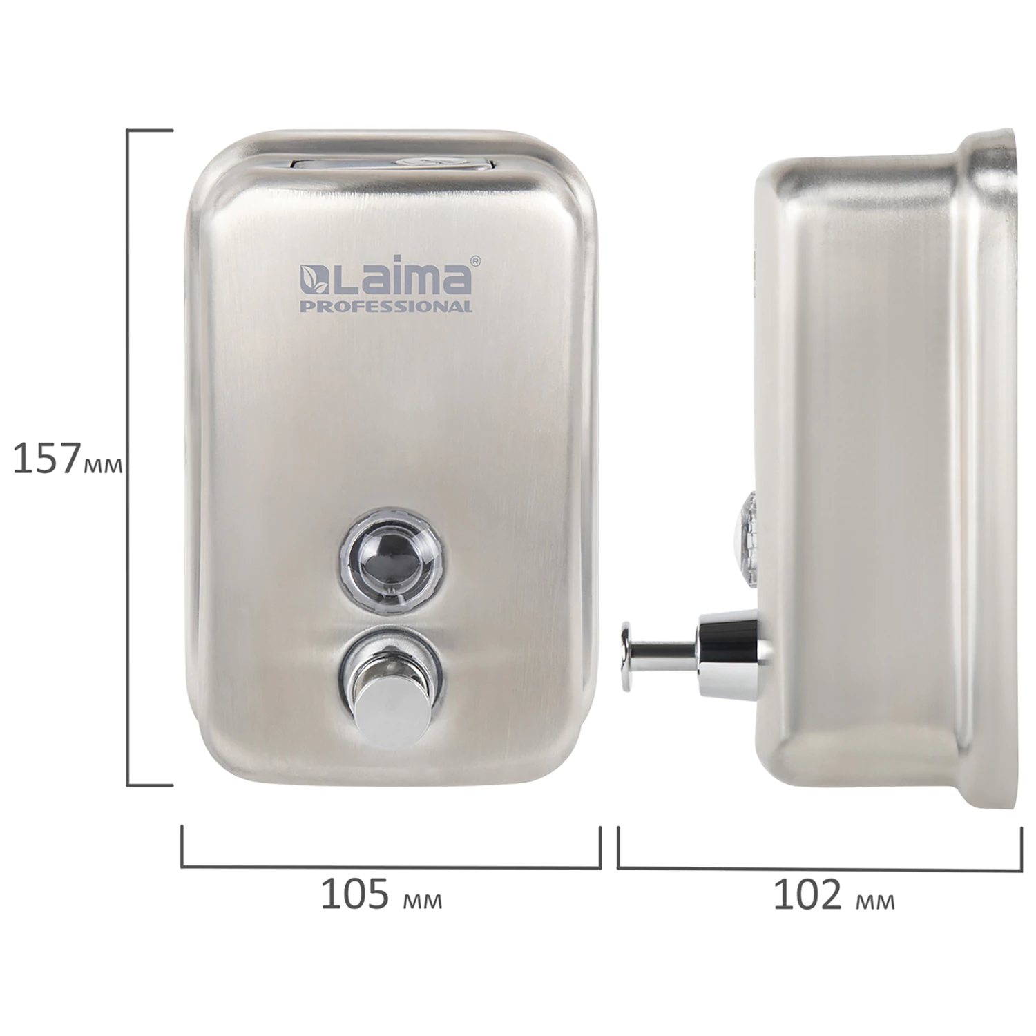 картинка Диспенсер для жидкого мыла, 500 мл, матовый, наливной, "Professional Inox", LAIMA, 605396 от магазина Альфанит в Кунгуре