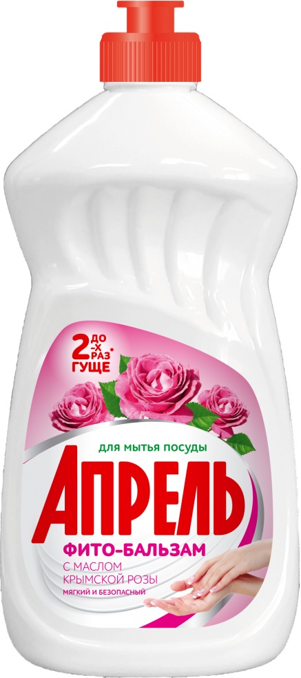 картинка Средство для мытья посуды, 1 л, бутыль, "Апрель. Фито-бальзам с с Маслом крымской розы", Весна от магазина Альфанит в Кунгуре