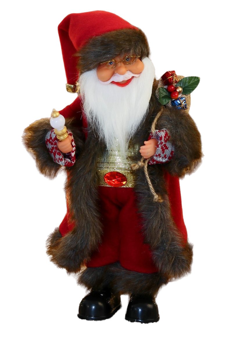 картинка Дед Мороз, 40 см, двигается, в костюме с узорными рукавами, 9692517 от магазина Альфанит в Кунгуре