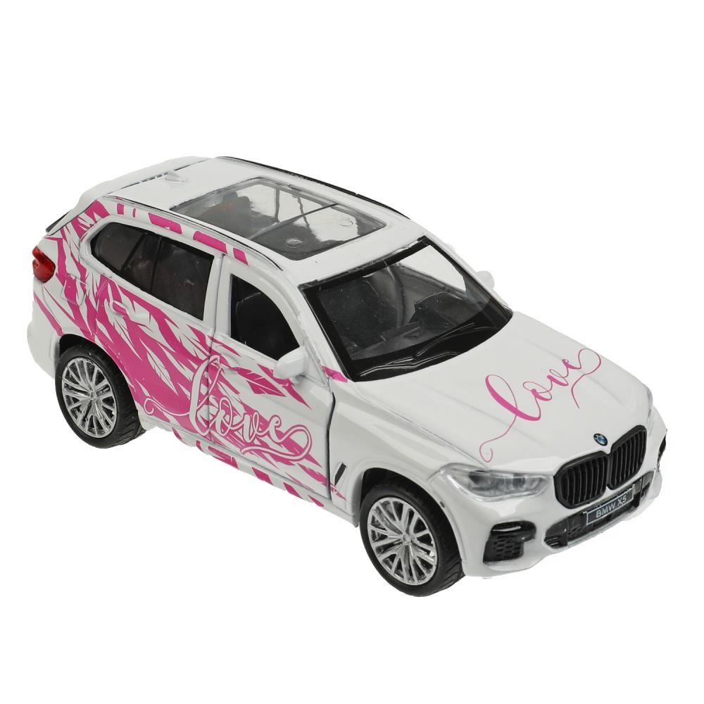 картинка Машина, 12 см, инерция, металл, белый/розовый, в коробке, для девочек, "BMW X5", ТехноПарк, 345168, 10271410 от магазина Альфанит в Кунгуре