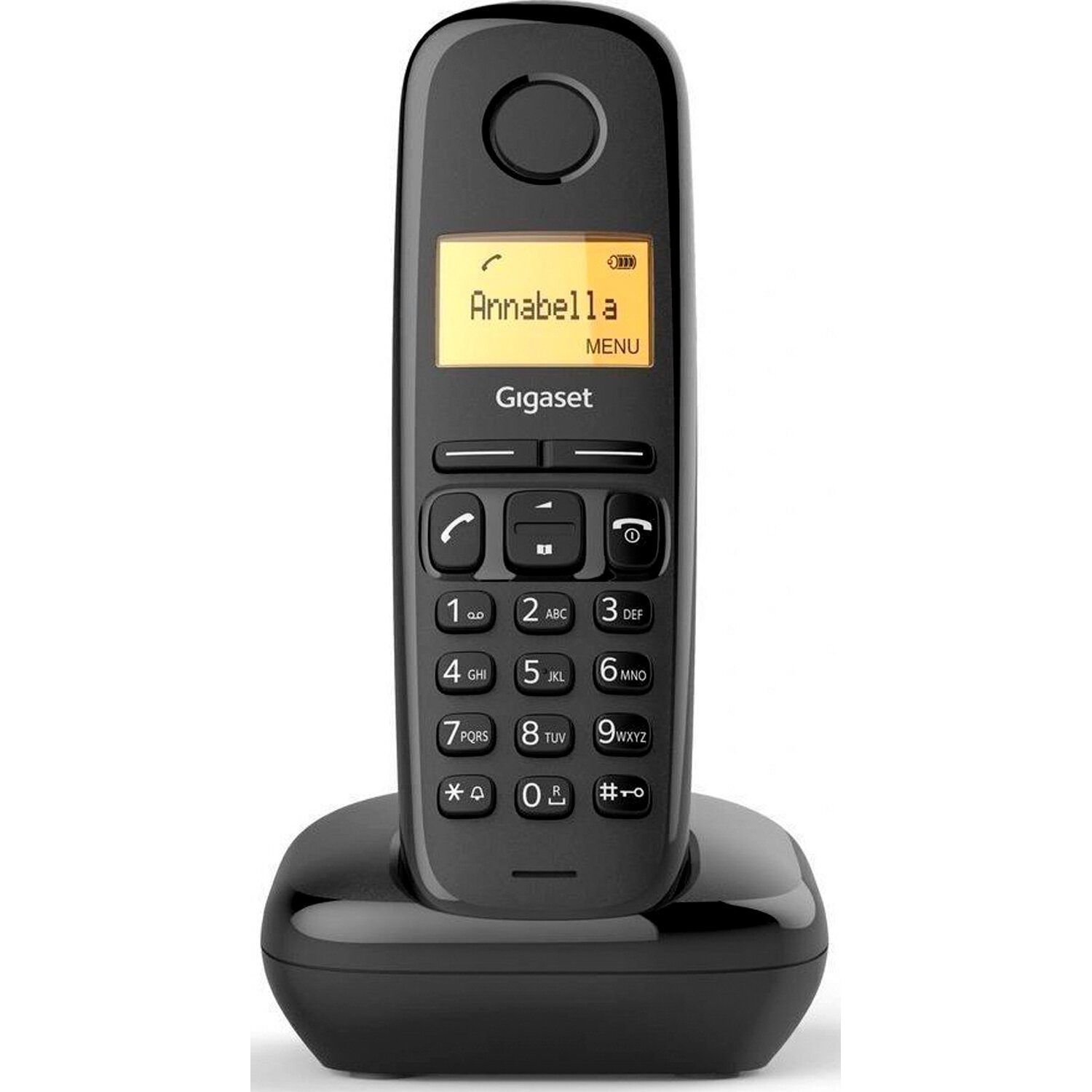 картинка Радиотелефон GIGASET A170, 50 номеров, повтор, часы, черный, S30852H2802S301 от магазина Альфанит в Кунгуре