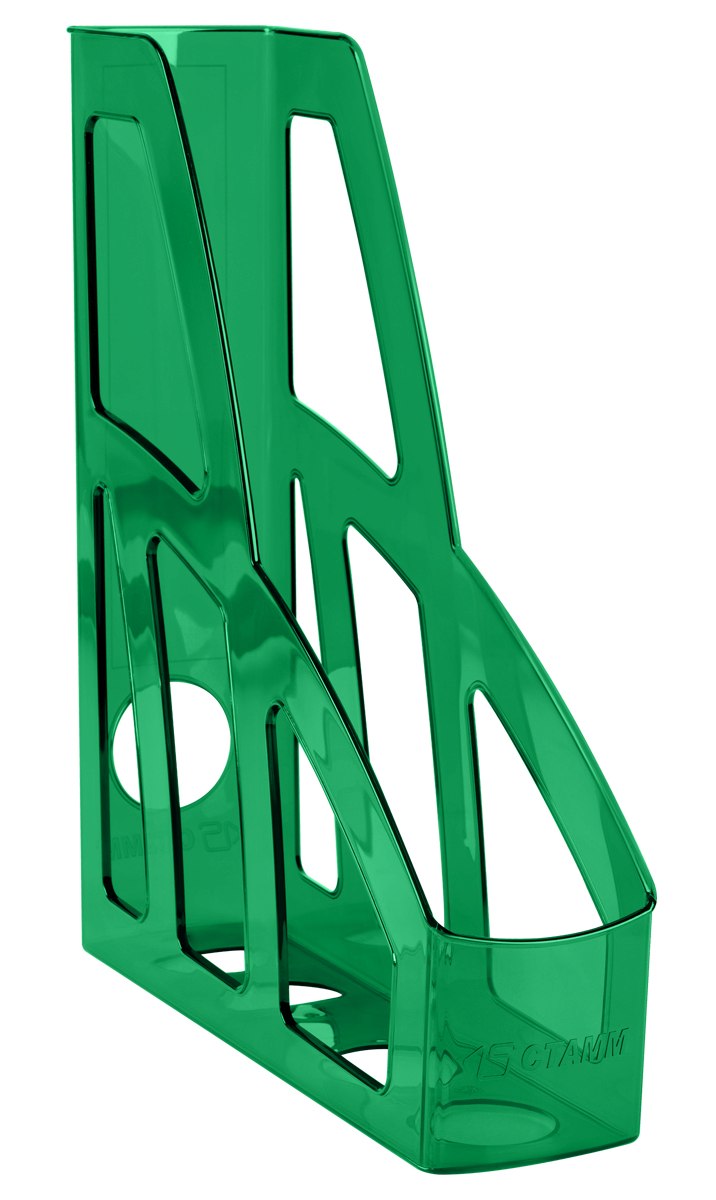 картинка Лоток для бумаг вертикальный 1 отдел, 300*250*75 мм, пластик, зеленый тонированный, "Лидер", СТАММ, ЛТВ-30458 от магазина Альфанит в Кунгуре