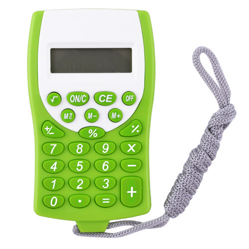 картинка Калькулятор карманный, 5,5*10 см, ассорти, на шнурке, CA-12/BY-71, 128436 от магазина Альфанит в Кунгуре