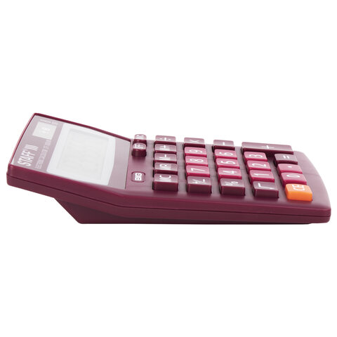 картинка Калькулятор настольный, 8 разрядов, 14*10,5 см, двойное питание, бордовый, "STF-1808-WR", STAFF, 250467 от магазина Альфанит в Кунгуре