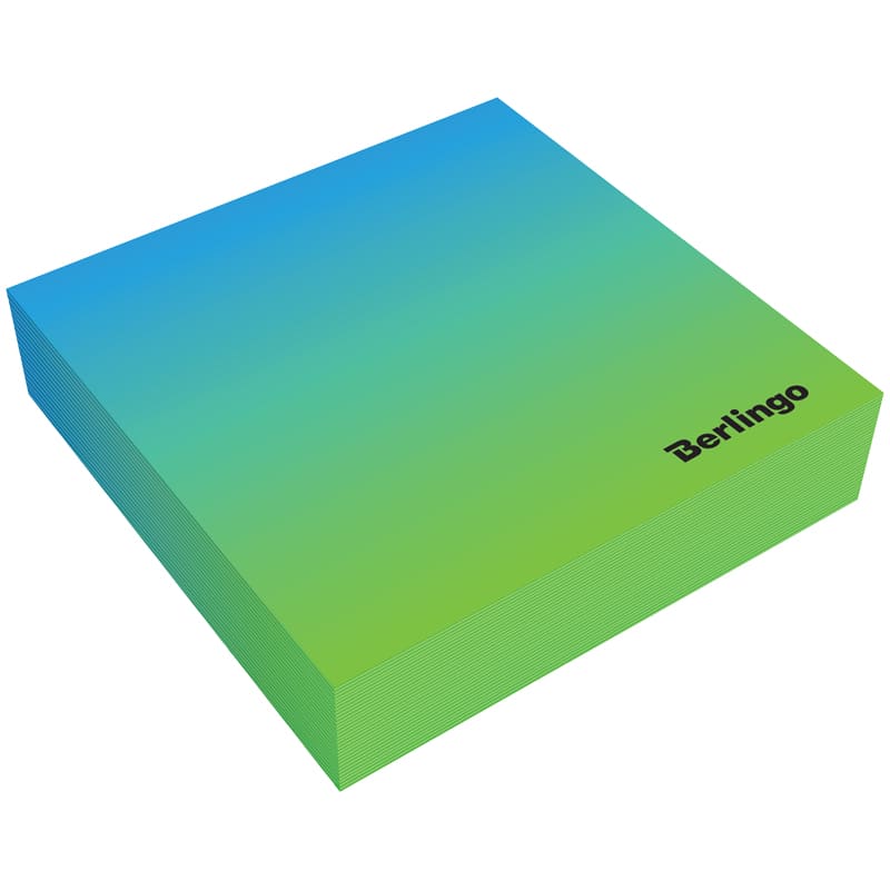 картинка Блок для записи проклеенный, 8,5*8,5 см, 200 л, голубой/зеленый, "Radiance", Berlingo, LNn_00050 от магазина Альфанит в Кунгуре
