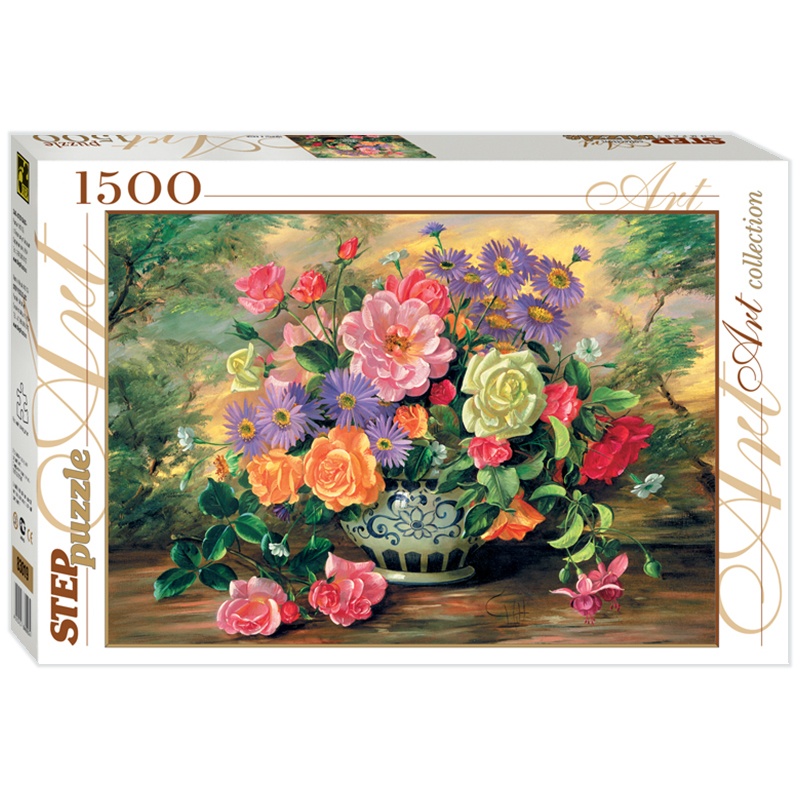картинка Пазл 1500 эл., "Цветы в вазе", StepPuzzle, 83019 от магазина Альфанит в Кунгуре