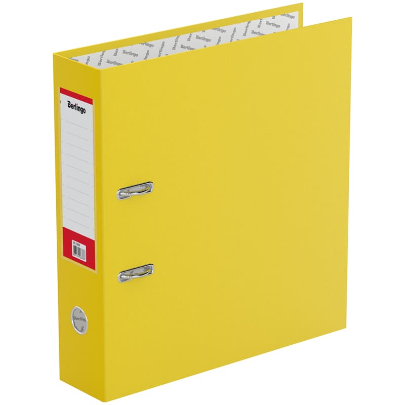 картинка Папка-регистратор, А4, корешок 70 мм, до 550 л, бумвинил, желтый, с карманом, "Standard", Berlingo, ATb_70405 от магазина Альфанит в Кунгуре