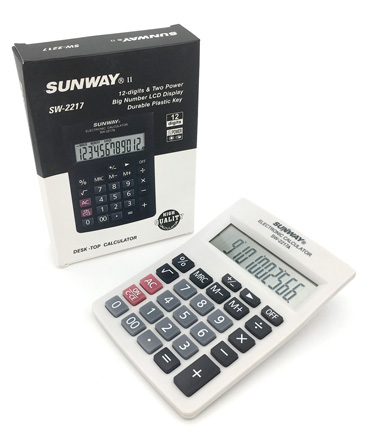 картинка Калькулятор настольный, 8 разрядов, 15*10 см см, двойное питание, "SW-2217A", SUNWAY, CB-42 от магазина Альфанит в Кунгуре