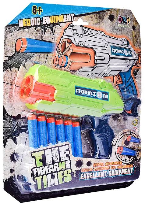 картинка Пистолет, 25*5*13 см, мягкие снаряды, на блистере, Z1135-1 от магазина Альфанит в Кунгуре