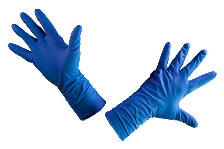картинка Перчатки латексные, 1 пара, размер XL, синий, хозяйственные, "Gloves", High Risk, 16259 от магазина Альфанит в Кунгуре