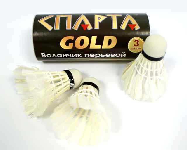 картинка Набор воланчиков, 3 шт, перо, в тубе, ТМ СПАРТА GOLD, 376235  от магазина Альфанит в Кунгуре